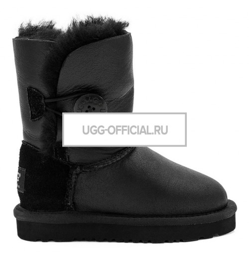 UGG KIDS Bailey Button Metallic Black