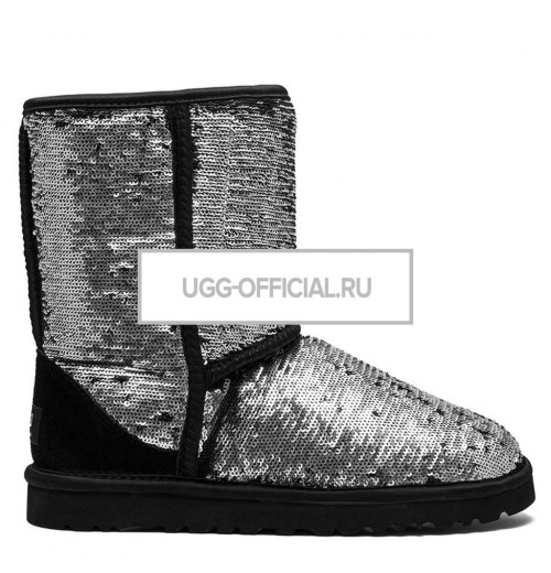 UGG Classic Short Sparkles Black Grey