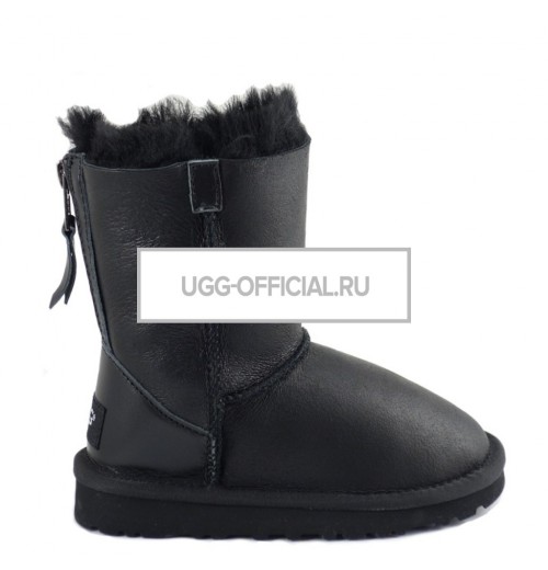 UGG KIDS Classic Short ZIP Metallic Black