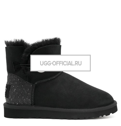 UGG Mini Bailey Button Pearl Black