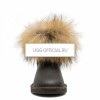 UGG Mini Fox Fur Metallic Chocolate