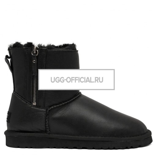 UGG Classic Mini Double ZIP Metallic Black