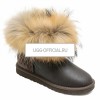 UGG Mini Fox Fur Metallic Chocolate