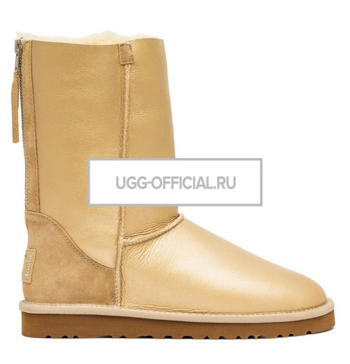 UGG Classic Short ZIP Metallic Sand