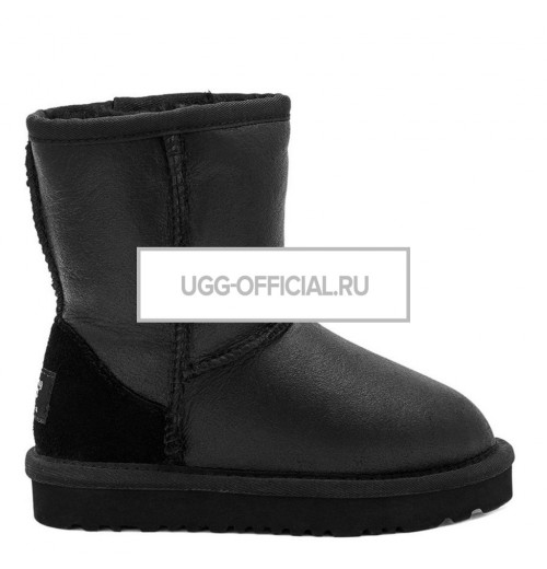 UGG KIDS Classic Short Metallic Black