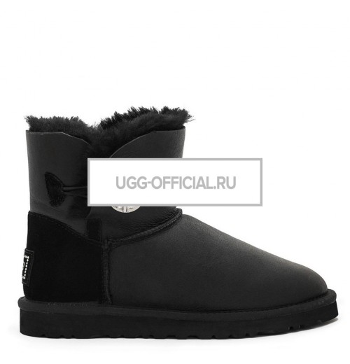 UGG Mini Bailey Button Bling Metallic Black