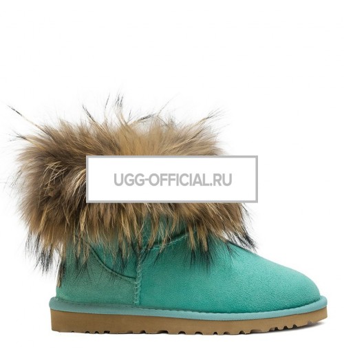 UGG Mini Fox Fur Aqua