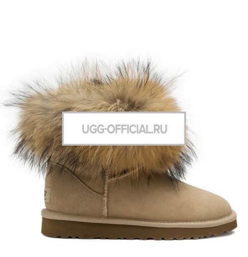 UGG Mini Fox Fur Sand