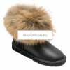 UGG Mini Fox Fur Metallic Black