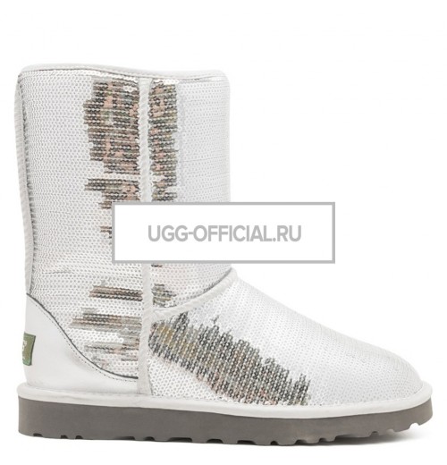 UGG Classic Short Sparkles Silver