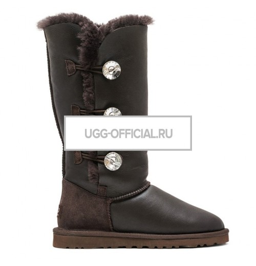 UGG Bailey Button Triplet Bling Metallic Chocolate