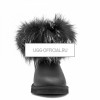 UGG Mini Fox Fur Ultra Metallic Black