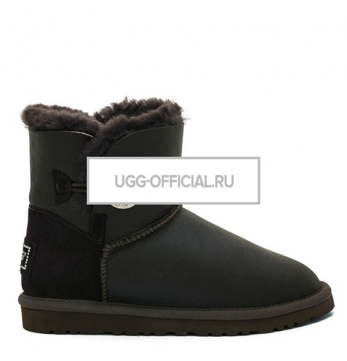 UGG Mini Bailey Button Bling Metallic Chocolate